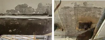 图5 卤碱氛围对混凝土墙面的腐蚀破坏